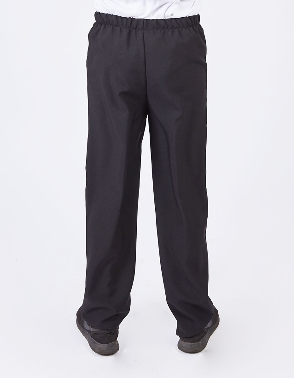 Adaptive elastic waist pants with pockets and decorative zipper
